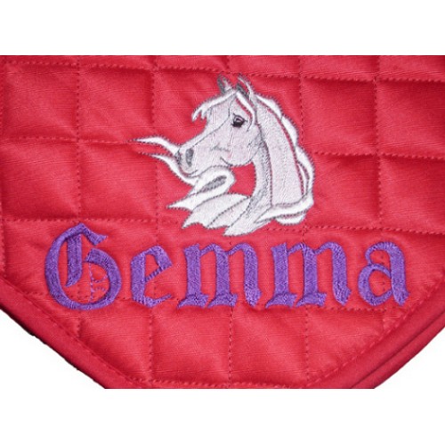thumbnail image 2 of Personalised Rhinegold Embroidered Saddle Cloth With Small Hearts - Choose Color! 2 of 3